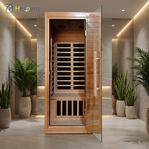 Nouveau Sauna Infrarouge Lointain 2026 pour 1 Personne en Bois de Cèdre Rouge Massif, Moderne, pour Intérieur, Alimentation Secteur, Promotion Exceptionnelle - Product Image 2