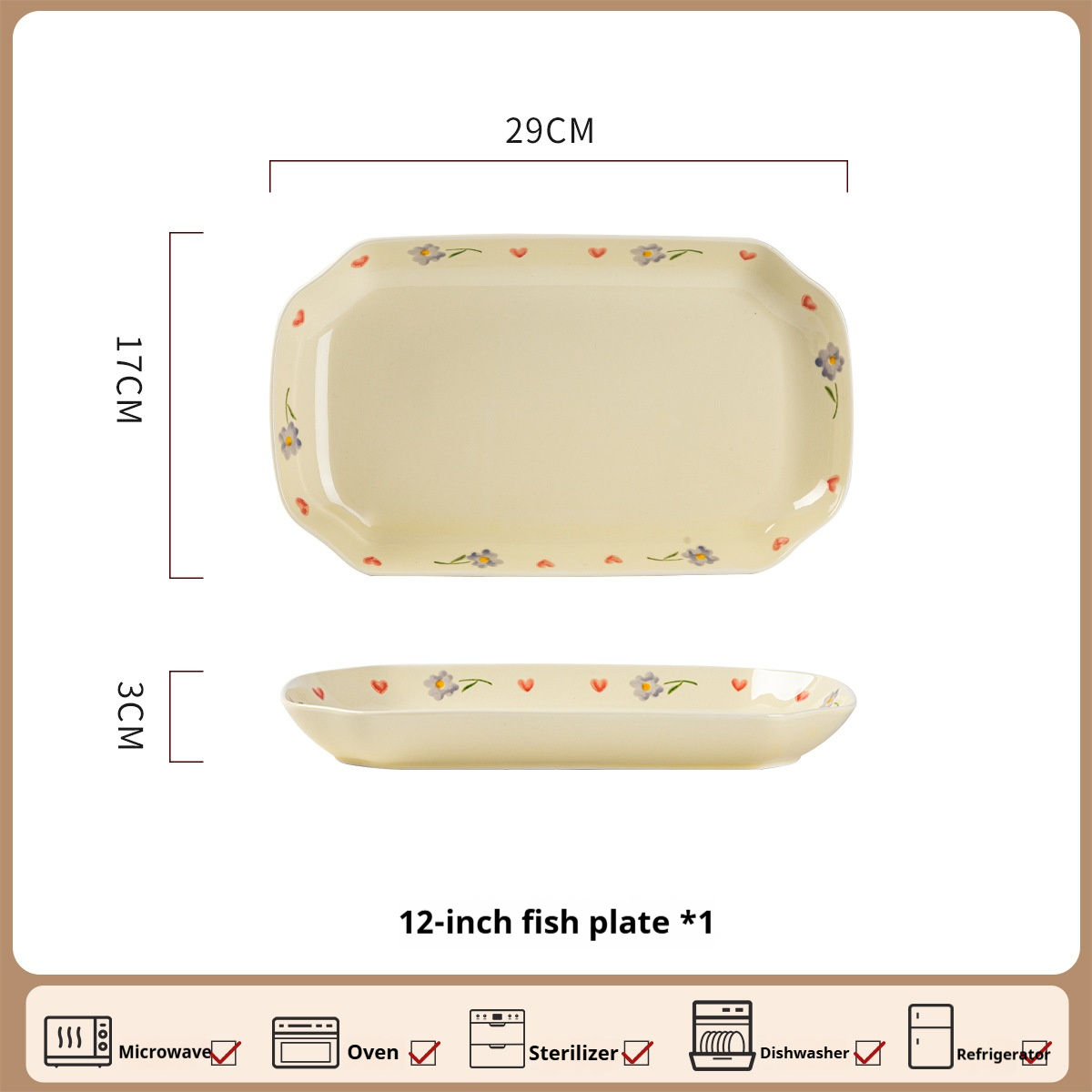 Light Yellow-12-inch fish plate