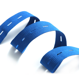 Blu Navy bianco nero tessuto bottone elastico 20mm regolabile con tecnica ricamata - Product Image 1