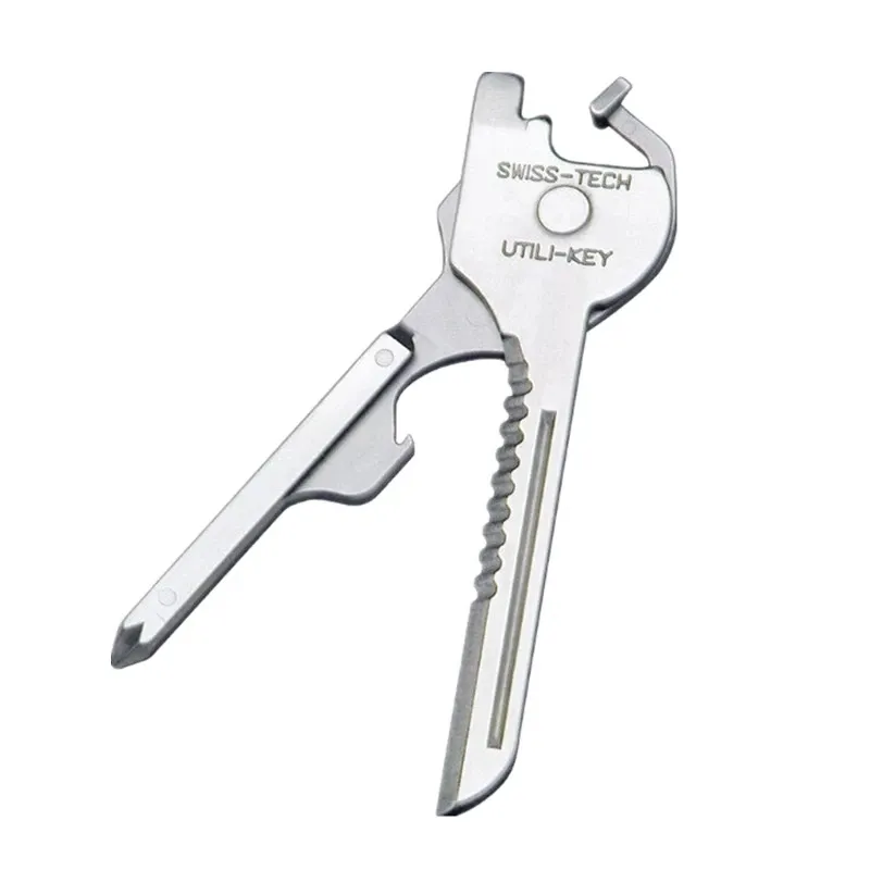 EDC Multi Tool 6 in 1 Stainless Steel Utili-Key Key Ring Chain Pendant Pocket Cutter Mini knife unboxing knife Screwdriver