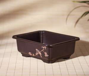 12,1*12,1 cm arcilla púrpura bonsái maceta cuadrada de plástico suculenta maceta para uso en el hogar o centro comercial - Product Image 6