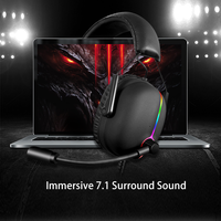 Headset RGB Berkabel Kontrol Headphone Headset Game OEM Kustom Grosir Headset Dengan Mikrofon