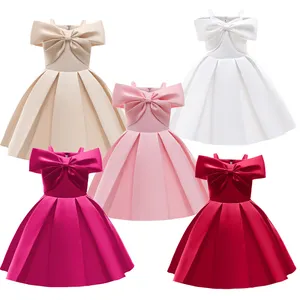 Girls dress foreign trade 2022 new children's clothing pink skirt pleated princess dress solid color children's strapless dress