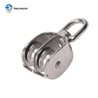 HIDEA Bloc de poulie double pivotant en acier inoxydable forgé 304 316 pour câble métallique de grue, M25 à M50, à double poulie pour levage