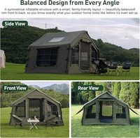 Tente de camping gonflable HH Camper pour 3 à 5 personnes, en toile de coton, avec fenêtre de toit, 3,2 x 2,2 x 2,1 m, abri familial pour le camping en toutes saisons