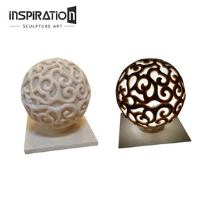 INInspiration art sculpture fabricant <span class=keywords><strong>jardin</strong></span> lampe porte poste rond lumière artificielle grès <span class=keywords><strong>jardin</strong></span> boule lampes - Product Image 6