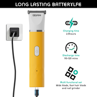 LILIPRO ZP-306 3-in-1 Elektrisches Tierpflege-Set Leiser Hunde-Nagelschleifer Tiertrimmer Kabelloses Katzenpflege-Produktset