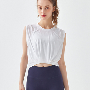 T-shirt de gymnastique Lulu <span class=keywords><strong>Blazer</strong></span> confortable à haute élasticité pour adultes Nouveau haut de yoga à coupe ajustée avec motif imprimé respirant à coupe semi-fixe - Product Image 5