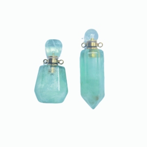 Natural Green Fluorite <b>Perfume</b> Bottle Pendant Aromatherapy Vial Charm for Necklace & Keychain OEM Wholesale - Product Image 3