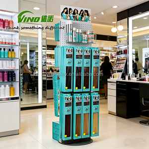 Rotating Floor-Standing Multi-Tier <b>Display</b> <b>Rack</b> for Hair Extensions & Wigs - Wig Stand - Product Image 1