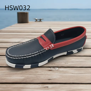 HY, Chaussures <span class=keywords><strong>bateau</strong></span> pour hommes en cuir de vache naturel authentique, couleur jaune, pratiques pour le quotidien, faciles à enfiler et à retirer, HSW031 - Product Image 2