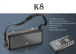 Портативный аудиоплеер SHENGYOU K8, сабвуфер 50 Вт, караоке-плеер для сцены и улицы, беспроводной микрофон, обучающий динамик