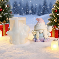 Neues Design 3D Silikon Bienenstock Hut Zwerg Form Weihnachtszwerg Ornament Kerzen- & Harzform
