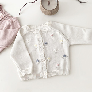 Sonbahar ve Kış Bebek Kız Çocuk Nakışlı Hırka Süveter Bebek Kız Çocuk Reglan Kol Ceket - Product Image 4