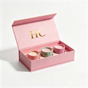Boîte cadeau de luxe sur mesure pour bougie parfumée avec logo, emballage rigide à fermeture magnétique pour pot de bougie en cire de soja, fournisseur en gros - Product Image 1