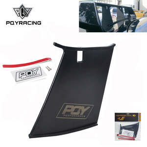 POYRACING สปอยเลอร์หลัง Subaru แบบ Ducktail อลูมิเนียมสีดำ สำหรับ WRX STi ปี 02-07 ปีกหลังฝากระโปรงท้าย - Product Image 1