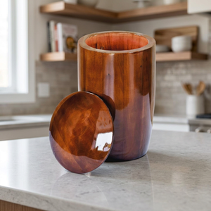 Urne funéraire artisanale en bois, ronde, polie, moderne, pour cendres humaines, décoration d'intérieur - Product Image 3