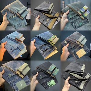 Stock Abbigliamento <span class=keywords><strong>Jeans</strong></span> da <span class=keywords><strong>Uomo</strong></span> alla Moda Blu <span class=keywords><strong>Scuro</strong></span> in Materiale Elasticizzato Stock Abbigliamento Pronto per la Vendita Oltre Marchio Abbigliamento all'Ingrosso - Product Image 4