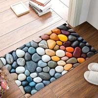 Tapis en velours cristal doux à effet 3D anti-fatigue, lavable, en polyester, avec dos antidérapant à picots, pour salon et entrée.