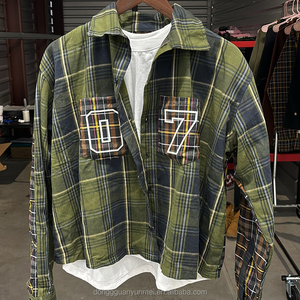 <span class=keywords><strong>Camicia</strong></span> Casual oversize da uomo stile Streetwear personalizzato a manica lunga Patchwork a <span class=keywords><strong>doppio</strong></span> strato - Product Image 5