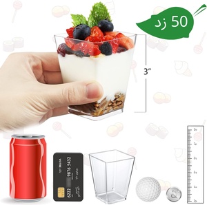 Gobelets en plastique jetables avec couvercles Emballage de tasse à café personnalisée pour thé à bulles Yaourt carré en plastique Pudding Fruit Cums pp - Product Image 4
