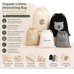 Bolsa de Algodón con Cordón - Ecológica y Elegante para Regalo de Boda - Product Image 1