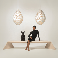 Banc long paramétrique moderne en bois massif, design artistique, pour espaces d'attente publics (hôpitaux, écoles, extérieurs), sièges de salon écologiques