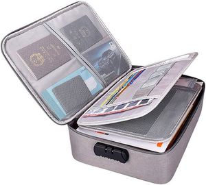 Bolsa de Almacenamiento Portátil Multicapa con Cierre, Impermeable y Resistente al Fuego, para Pasaportes y Documentos - Product Image 1