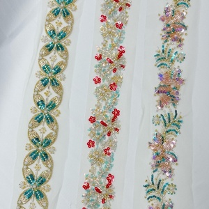 Ái lực thêu biên giới ren <span class=keywords><strong>Ribbon</strong></span> đính cườm sequin ren trang trí và may Phụ kiện cho quần áo ăn mặc trang trí - Product Image 3