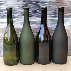 Botella de cristal de licor de champán negro marrón Cabernet Botellas de vino de cristal esmerilado negro Whisky Vodka <span class=keywords><strong>Gin</strong></span> Botella 750 Ml - Product Image 3