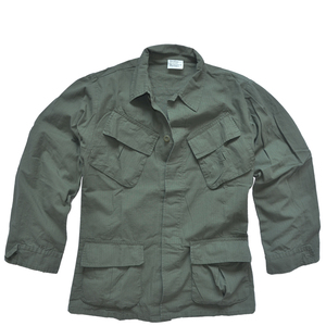 <span class=keywords><strong>Giacca</strong></span> da Campo da Uomo Vintage in Cotone Twill con Toppe Uniforme BDU <span class=keywords><strong>Camicia</strong></span> Mimetica TCU <span class=keywords><strong>Verde</strong></span> Giungla Oliva P41 Fatigue Jacket - Product Image 1