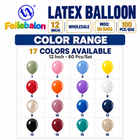 Ballons en latex multicolores de haute qualité en gros, 12 pouces, 100 unités, CE/EN71/BSCI/CPC pour les fournitures de fête de remise des diplômes