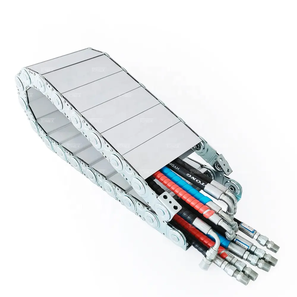 CNC Applications Penetration of Fully Enclosed Reinforced Steel Drag Chain Cable Towline