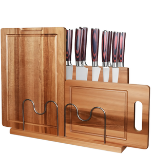 Combohome Étagère magnétique en bois pour planches à découper avec support 7 pièces et sac de rangement pour rouleaux - Product Image 4
