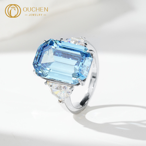 טבעת אירוסין/נישואין מזהב מלא 9 קראט, <span class=keywords><strong>10</strong></span> קראט, 14 קראט, 18 קראט, משובצת יהלום מעבדה, תכשיט יוקרתי בהתאמה אישית, מחיר דוגמה של OUCHEN - Product Image 4