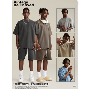 High Quality Vintage Acid Washed Heavyweight Tshirt Custom Blank Oversized <b>t</b> <b>Shirt</b> 220Gram Washed Cotton Unisex <b>T</b>-<b>shirt</b> - Product Image 4