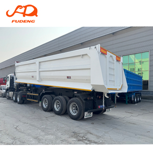 Remolque Volquete Trasero en Forma de U de 3 Ejes Personalizado FUDENG, Remolque Volquete con Cilindro Hidráulico de 40-45 Metros Cúbicos en Venta en Sierra Leona - Product Image 2