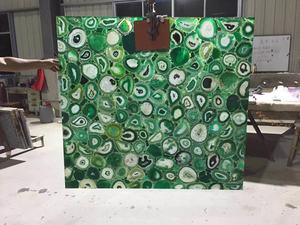 Dalles translucides en agate verte polie de luxe GOLDTOP, épaisseur 20mm/18mm, 2500x1300mm, pour murs d'accentuation lumineux, luxueuses - Product Image 3