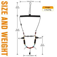 Dovesun Lanière de pêche à la mouche portable et durable, porte-accessoires de poche pour collier de pêche à la mouche, support de ligne de pêche à la mouche, cordon de serrage réglable en EVA et nylon