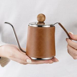Funda de cuero para tetera de café por goteo, funda protectora de cuero PU anticalor para tetera de café, funda de cuero para tetera. - Product Image 1