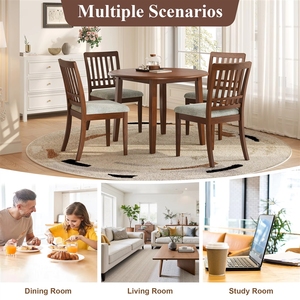 <span class=keywords><strong>Tavolo</strong></span> da Pranzo <span class=keywords><strong>Rotondo</strong></span> Allungabile, Pieghevole in Legno con Dimensioni Regolabili e <span class=keywords><strong>Design</strong></span> Salvaspazio - Product Image 1