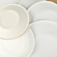 Assiettes en papier jetables épaissies de qualité alimentaire, vaisselle pour barbecue, dîner, fruits, gâteaux, os, bricolage, dessin en maternelle, compostables et écologiques