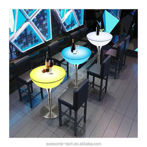 Bar Lounge Meubels Nachtclub Verlichte Waterdichte Led Bar Tafel Led Meubels Hoge Top Cocktail Tafels Voor Bar