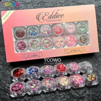 En gros 12 Couleurs Saint Valentin Nail Glitter Kit avec Pinceau Paillettes Professionnel pour Nail Art Salon DIY Cadeau Romantique