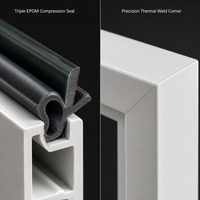 Fenêtre coulissante moderne en PVC sur mesure, double vitrage, isolation thermique, insonorisation pour résidentiel, hôtel, cuisine
