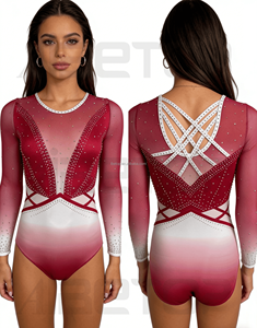 Leotardo de Gimnasia con Decoración de Diamantes de Imitación para Niñas, Diseño Brillante y Moderno, Leotardo de Alto Rendimiento para Eventos Deportivos - Product Image 3
