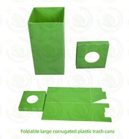 OEM acceptabel PP-bord gegolfd plastic afvalbak kleurrijk opvouwbaar recyclebak opbergdoos milieuvriendelijk gerecycled blad