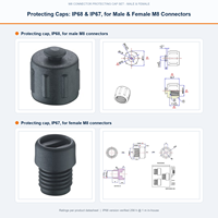 Kit de capuchons anti-poussière en plastique noir étanche IP68 avec joint d'étanchéité pour connecteur circulaire femelle M8, capteur et capuchon de vis de robot