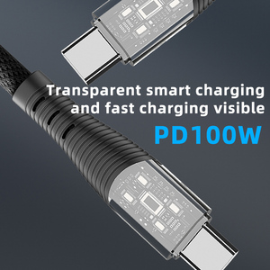 100W Thông Minh Nhanh Chóng Sạc Cáp Trong Suốt Thiết Kế Loại C Giao Diện Cáp Thích Hợp Cho Huawei Xiaomi Điện Thoại - Product Image 3