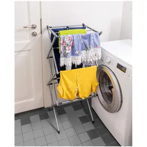 Foldable Drying Laundry Rack, Foldable 3 tier kleidung trocknen rack roll faltbare wäsche trockner kleiderbügel stand indoor outdoor